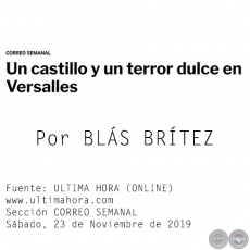 UN CASTILLO Y UN TERROR DULCE EN VERSALLES - Por BLS BRTEZ - Sbado, 23 de Noviembre de 2019